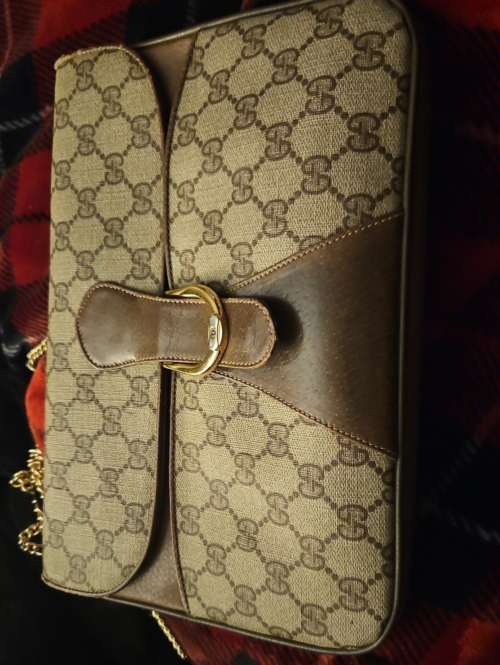GUCCI Brown Monogram Shoulder Bag